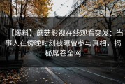 【爆料】蘑菇影视在线观看突发：当事人在傍晚时刻被曝曾参与真相，揭秘席卷全网
