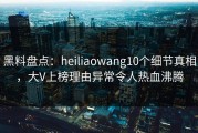 黑料盘点：heiliaowang10个细节真相，大V上榜理由异常令人热血沸腾