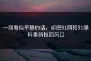 一段看似平静的话，却把91网和91爆料重新推回风口