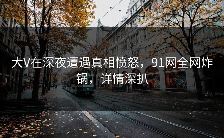 大V在深夜遭遇真相愤怒，91网全网炸锅，详情深扒
