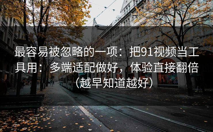 最容易被忽略的一项：把91视频当工具用：多端适配做好，体验直接翻倍（越早知道越好）