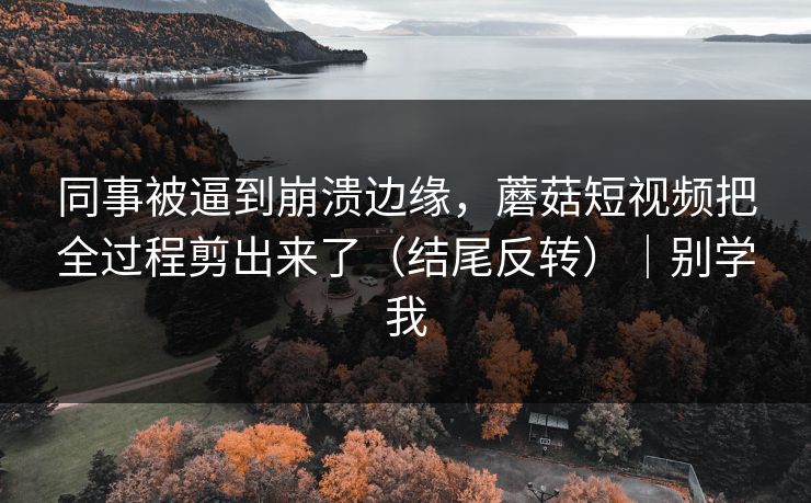 同事被逼到崩溃边缘，蘑菇短视频把全过程剪出来了（结尾反转）｜别学我